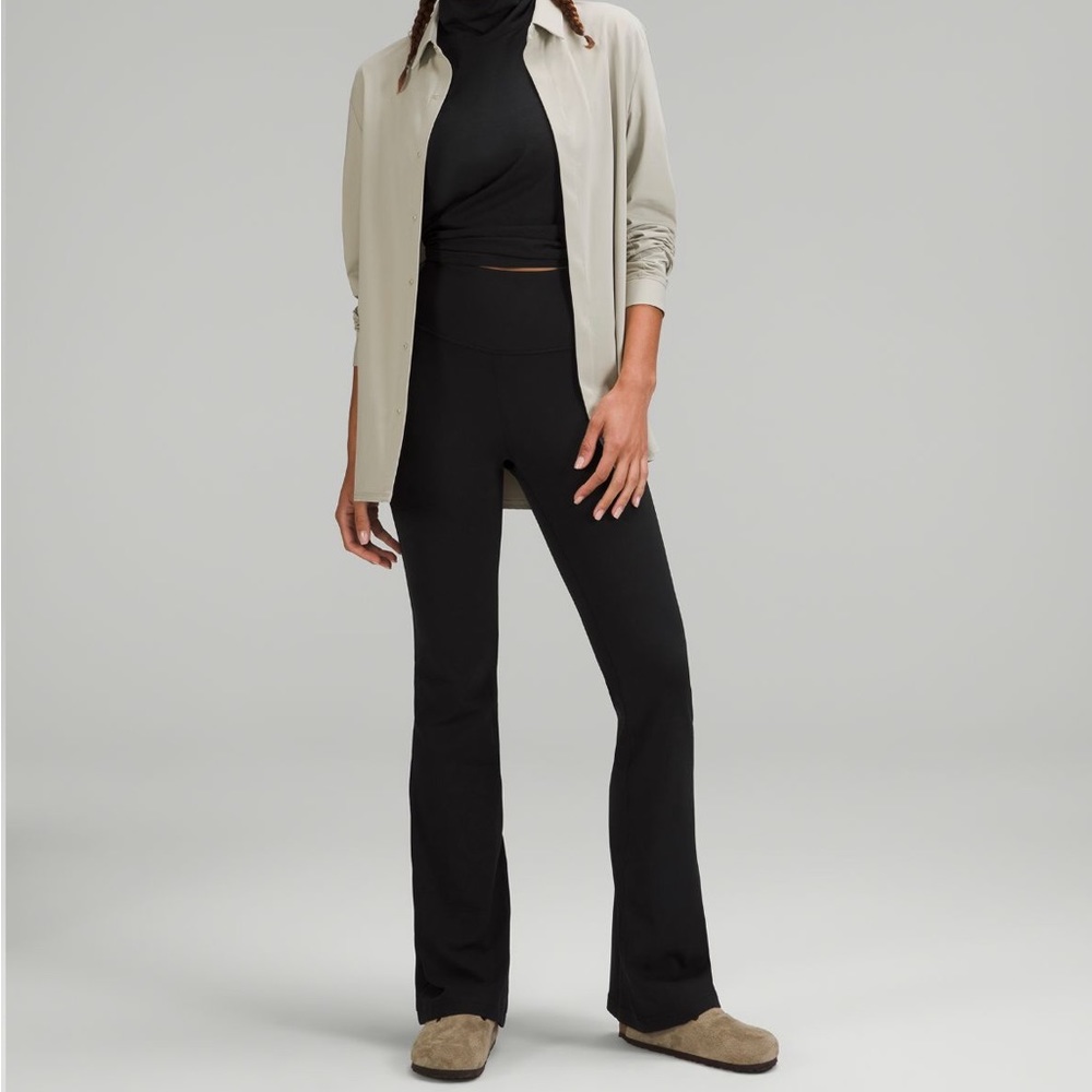 READ: Lululemon groove pant flare super high rise nulu black size 4